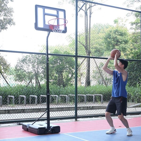 7.2FT Adjustable Basketball Hoop System Stand Indoor Outdoor Net Goal w/ Wheels 