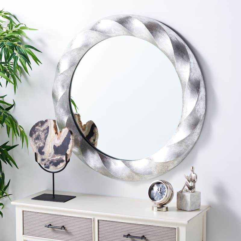 SAFAVIEH Joselyn 33-inch Round Silver Mirror - 33" W x 2" D x 33" H - 33Wx2Dx33H