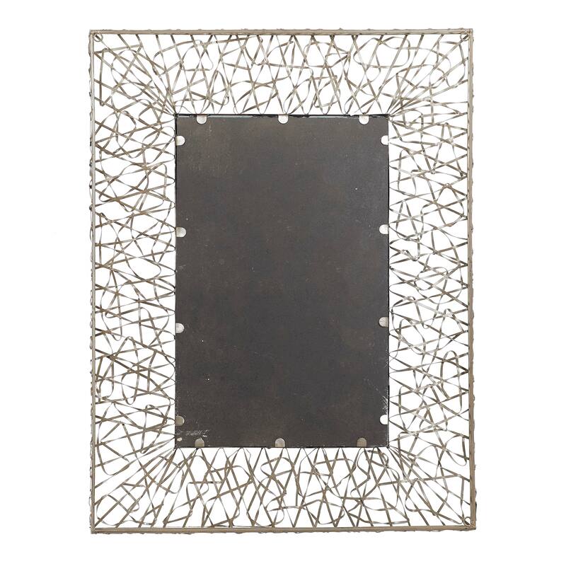 Silver Metal Ribbon Wall Mirror - 33 x 2 x 43