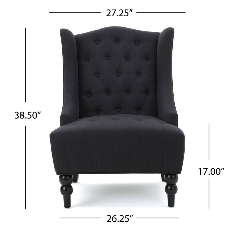 27.5" High Back Button Tufted Club Chair