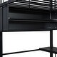 preview thumbnail 23 of 22, Twin/Full Size Loft Bed with LED Light and Bulit-in Desk, Metal Gaming Loft Bedframe with 4 Storage Shelves and Ladder