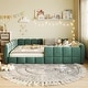 preview thumbnail 14 of 37, Velvet Upholstered Floor Bed Green