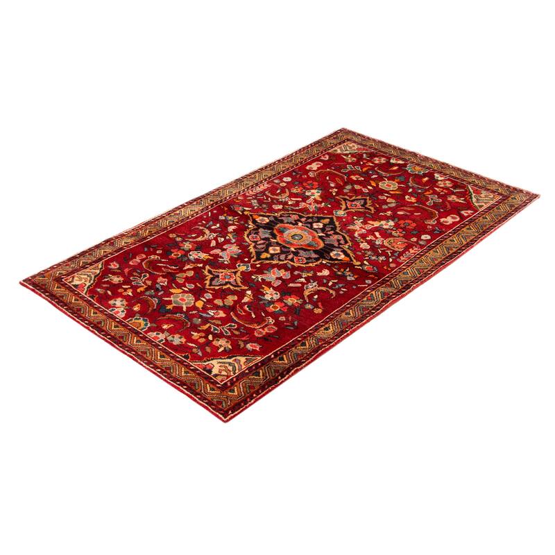 ECARPETGALLERY Hand-knotted Andelz Red Wool Rug - 4'5 x 7'8