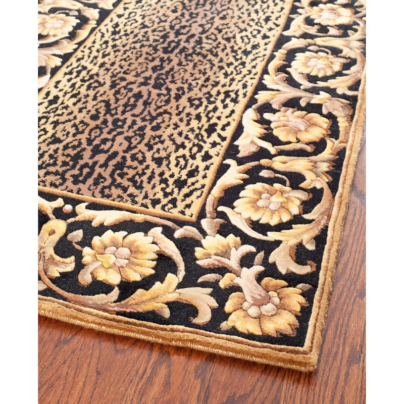 SAFAVIEH Couture Hand-knotted Florence Bita Traditional Oriental Wool Rug - 2' 6" x 12' - Gold/Black
