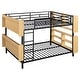 preview thumbnail 8 of 53, Metal Bunk Bed with Bedside Storage Bookcase, Twin Over Twin/Full Over Full Convertible Bunk Bedframe with Ladder and Guardrail
