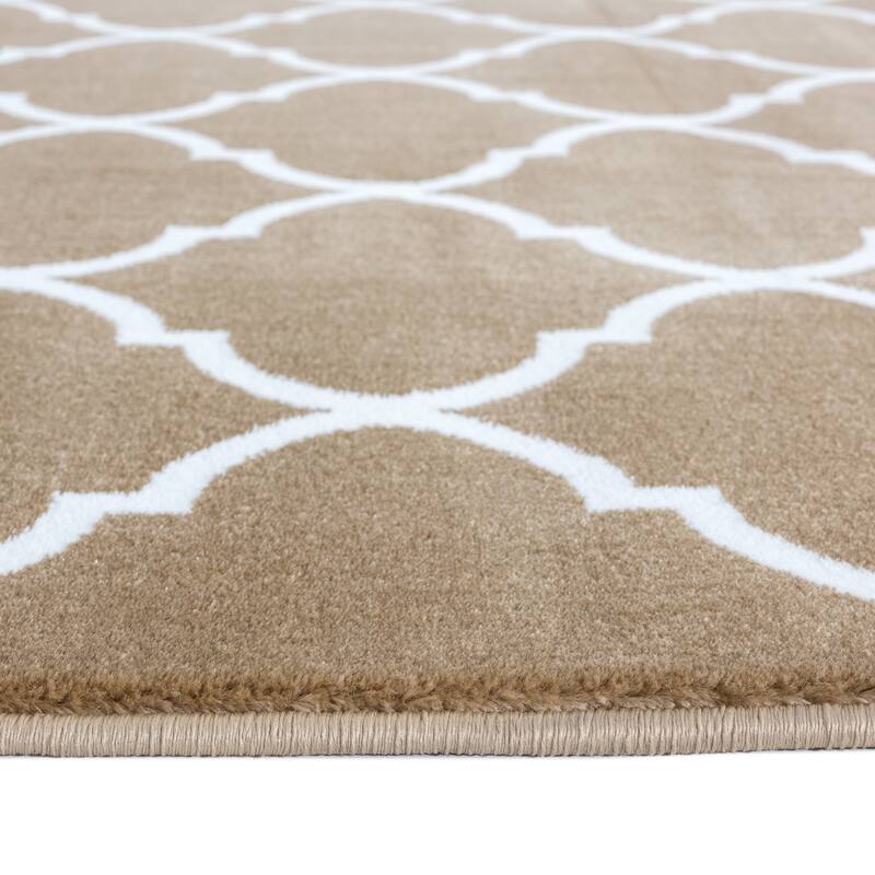 SUSSEXHOME Area Rugs Modern Desing for Living Room 2 x 3 Beige/White