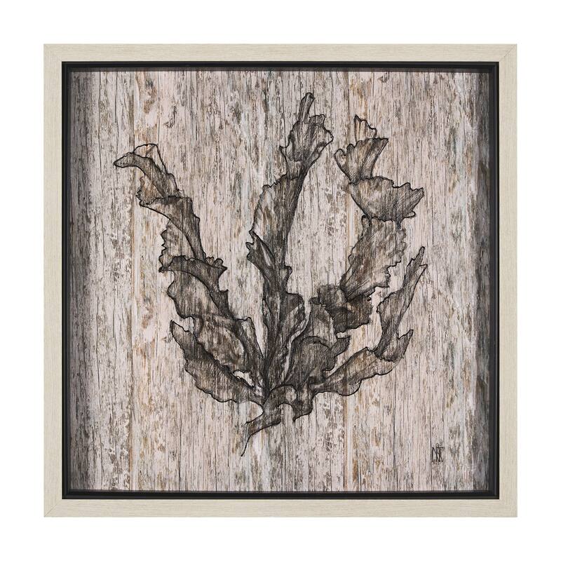 Wood Grain Sea Plant I Framed Art Print