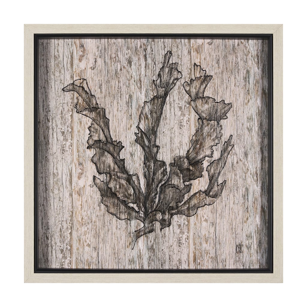 Wood Grain Sea Plant I Framed Art Print