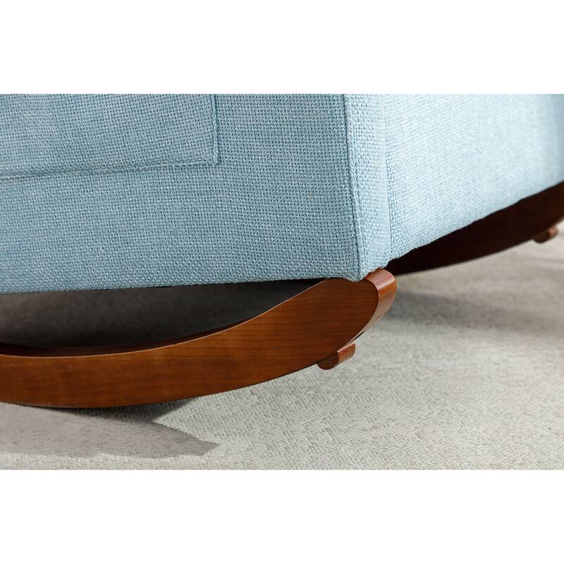 High Back Rocking Chair,Comfortable Rocker Fabric Padded Seat,High Back Armchair