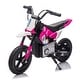preview thumbnail 41 of 78, High Power 24V Ride On Motocross Motorcycle for Kids 5-15, 200W Hub Motor, Rear Wheel Shock Absorber, Bluetooth, LED Lights Pink