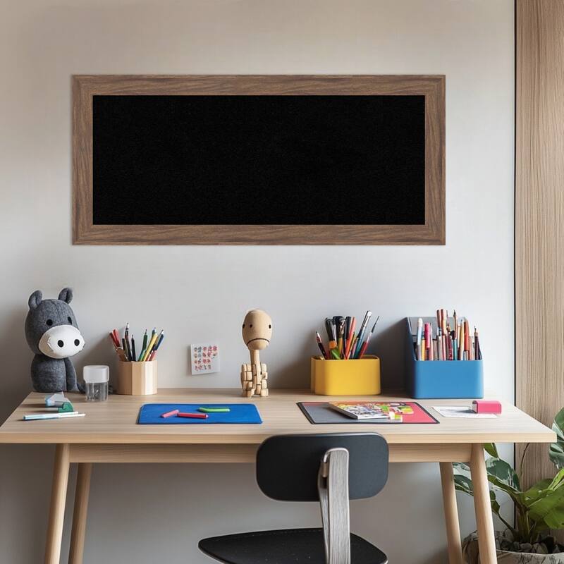 Pia Medium Brown Narrow Framed Cork Board - Bulletin Board, Organization Board, Pin Board