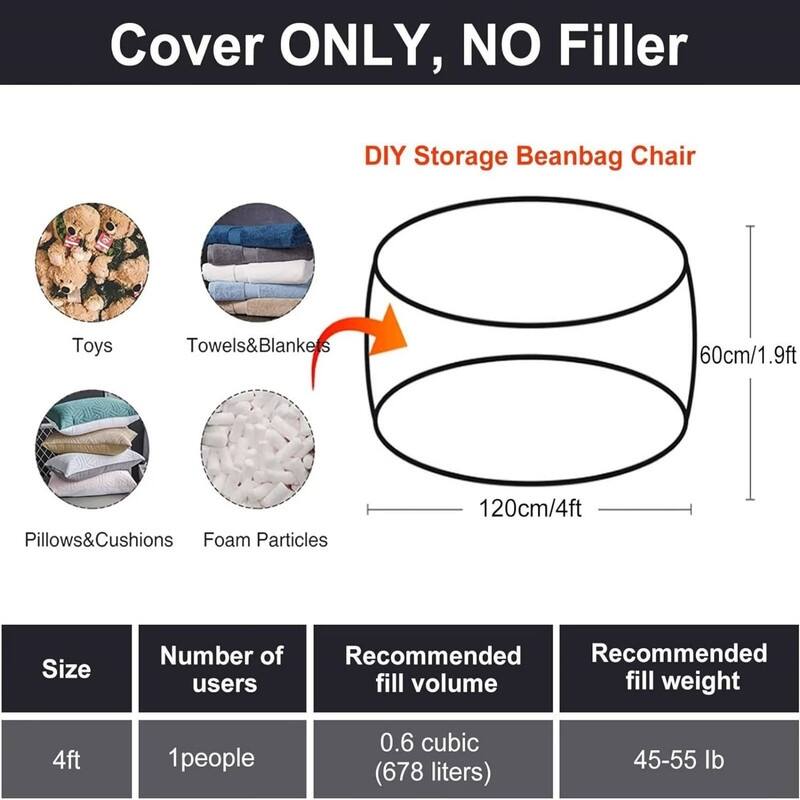 4FT Giant Fur Bean Bag Chair Cover (No Filler)