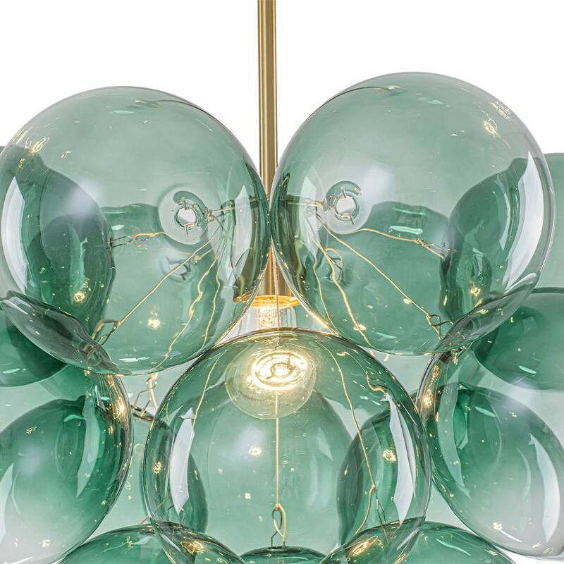Glam Single-light Dining Room Glass Globe Bubble Chandelier - 17.7 in