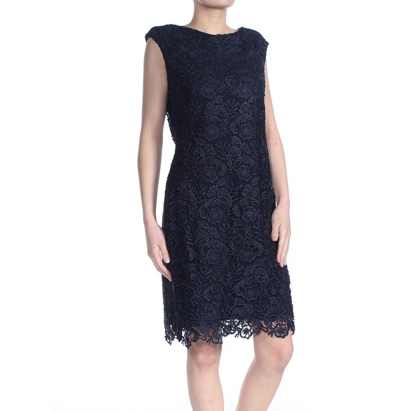 ralph lauren navy lace dress