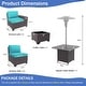 preview thumbnail 80 of 99, Outdoor Patio Furniture Set, All Weather PE Wicker Sectional Conversion Sofa set with Firepit(Optional)