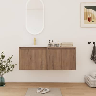 Bathroom Vanity With Sink In 24/36/48 Inch, Floating Bathroom Vanity With Soft Close Door