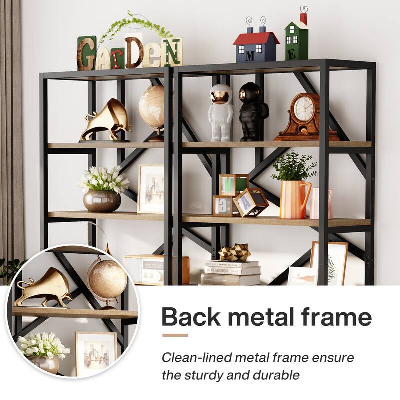 71 Inch Industrial Bookshelf, 6 Shelf Etagere Bookcase
