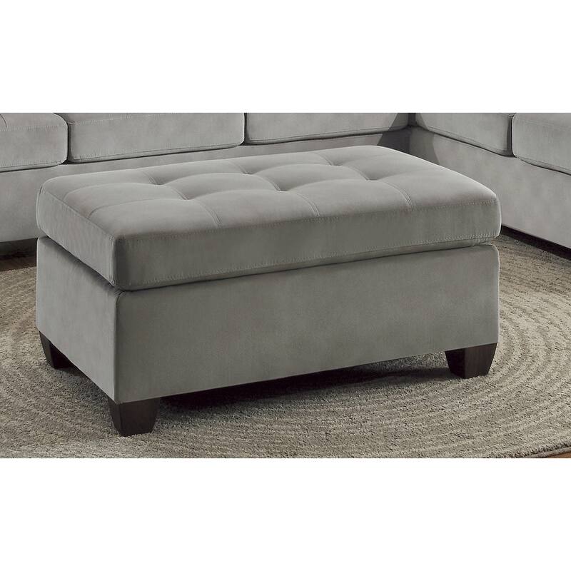 Ottoman Tufted Detail Microfiber Upholstered Modern Living Room Furniture
