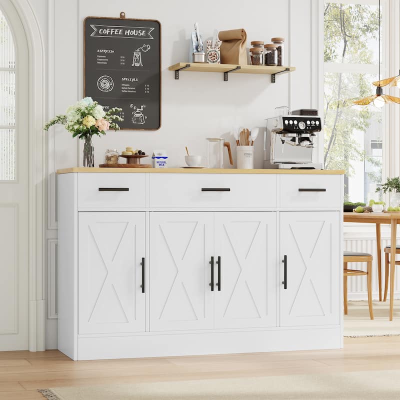 Farmhouse Kitchen Buffet Storage Cabinet, Sideboard