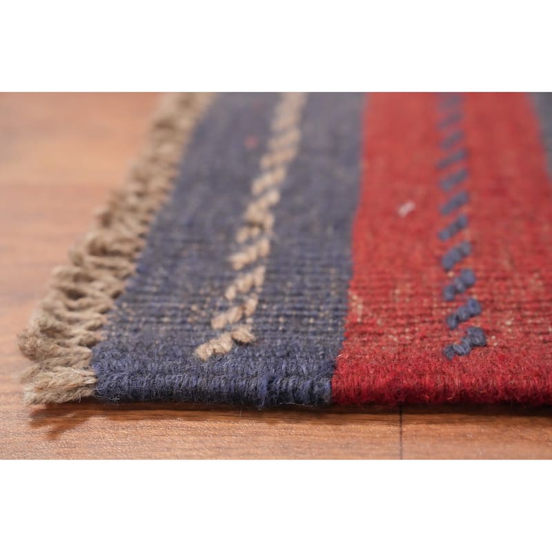 Hand Knotted Oriental 100% Wool Carpet Traditional Tribal Red Balouch Runner Rug - 8' 4'' X 2' 1''