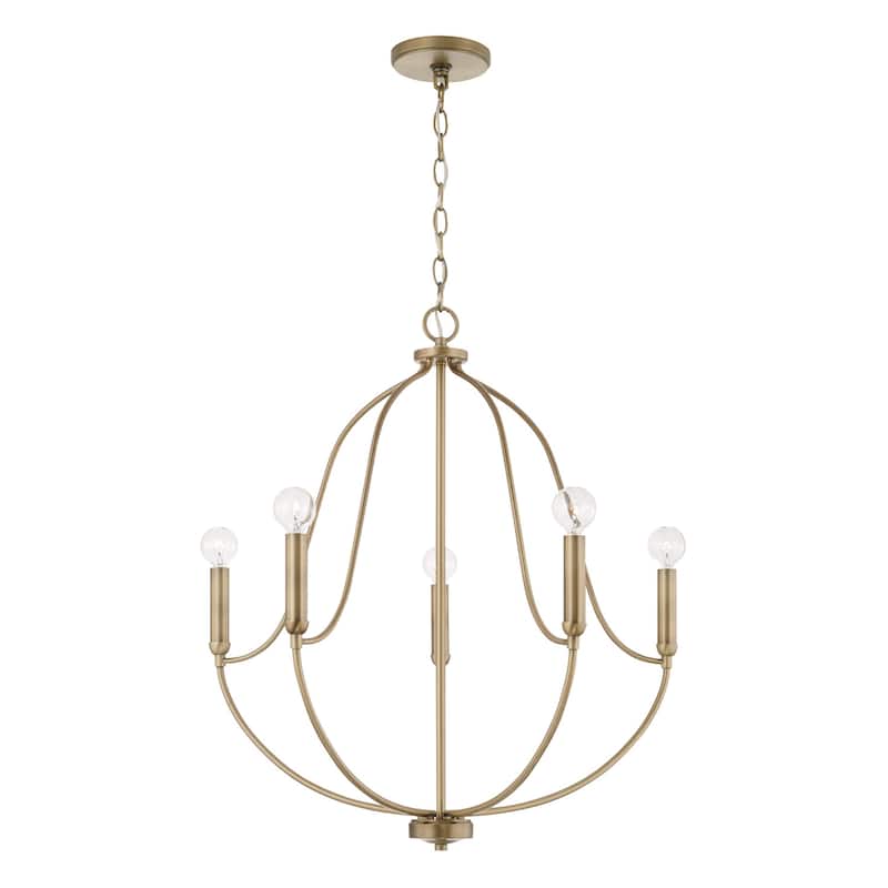 Madison 5-light Chandelier - Aged Brass