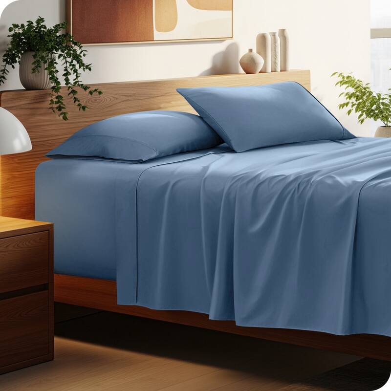 Bare Home 22 Inch Deep Pocket Microfiber Sheet Set - Queen - Coronet Blue