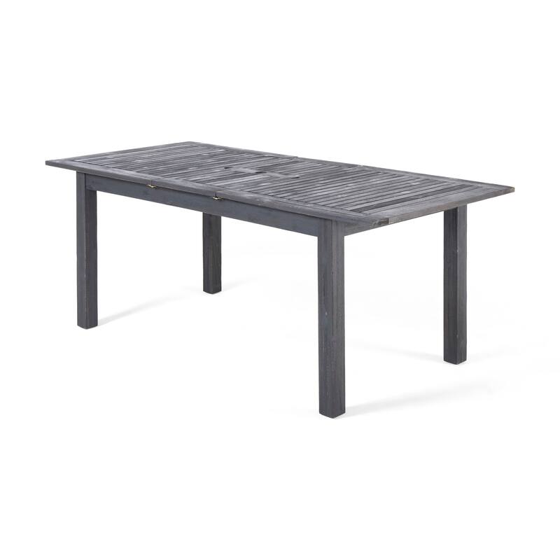 Expandable Acacia Wood Dining Table Outdoor Patio Extends for Entertaining