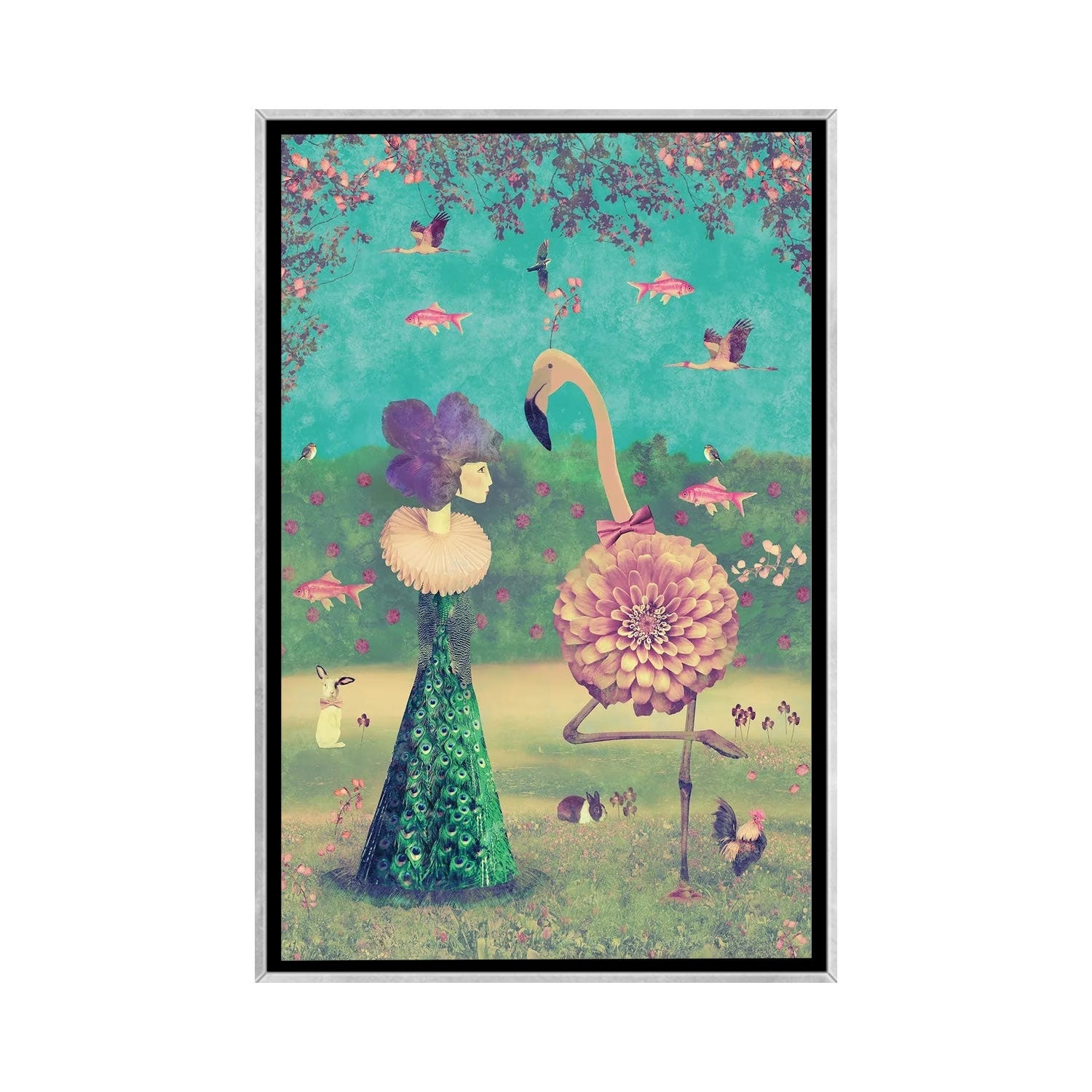 iCanvas "Walk In The Park Vertical" by Caroline Keslassy Framed