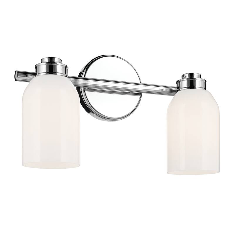 Kichler Lighting Shae 15" 2-Light Vanity Light with White Opal Glass in Chrome