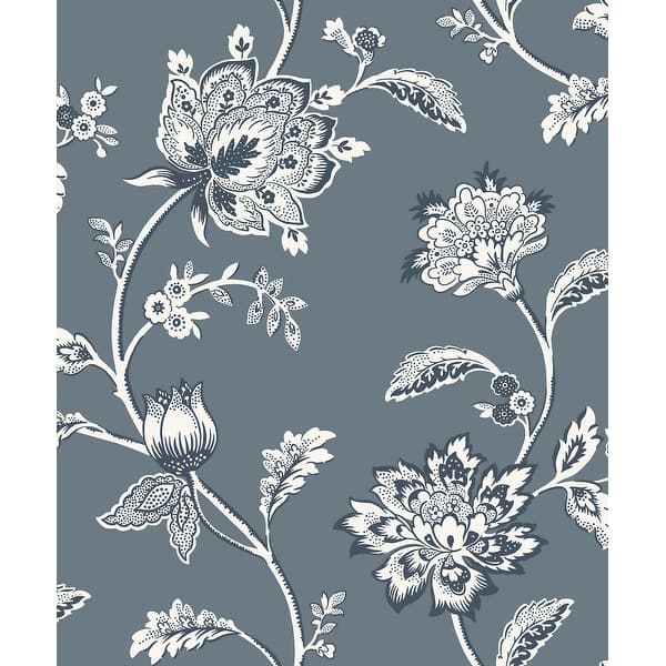 slide 2 of 6, Fine Decor Juliette Blue Jacobean Wallpaper