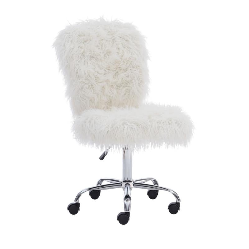 Clara Faux Fur Armless Office Chair