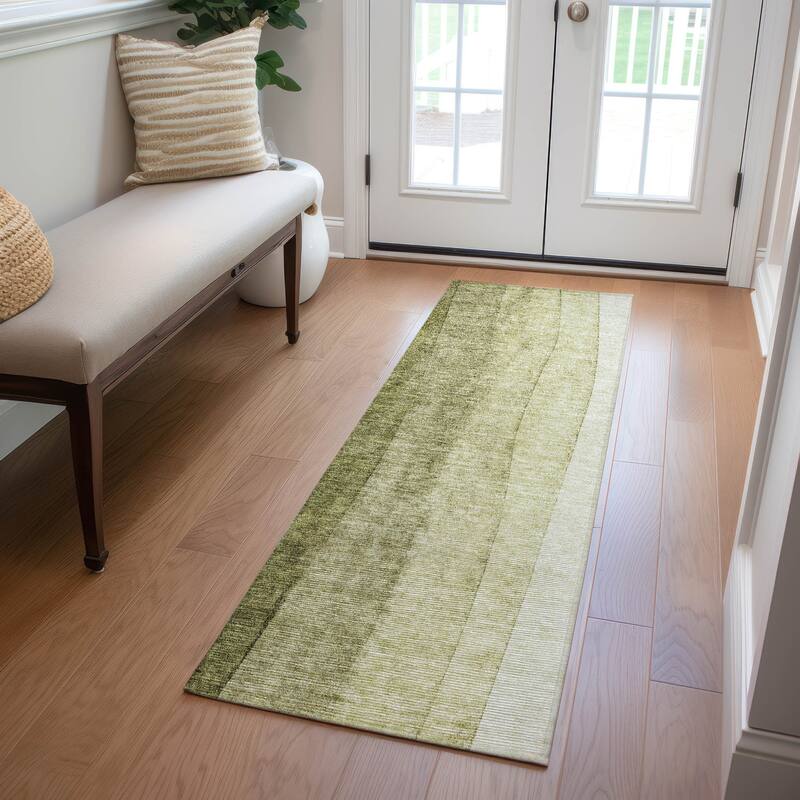 Machine Washable Indoor/ Outdoor Chantille Modern Horizon Rug