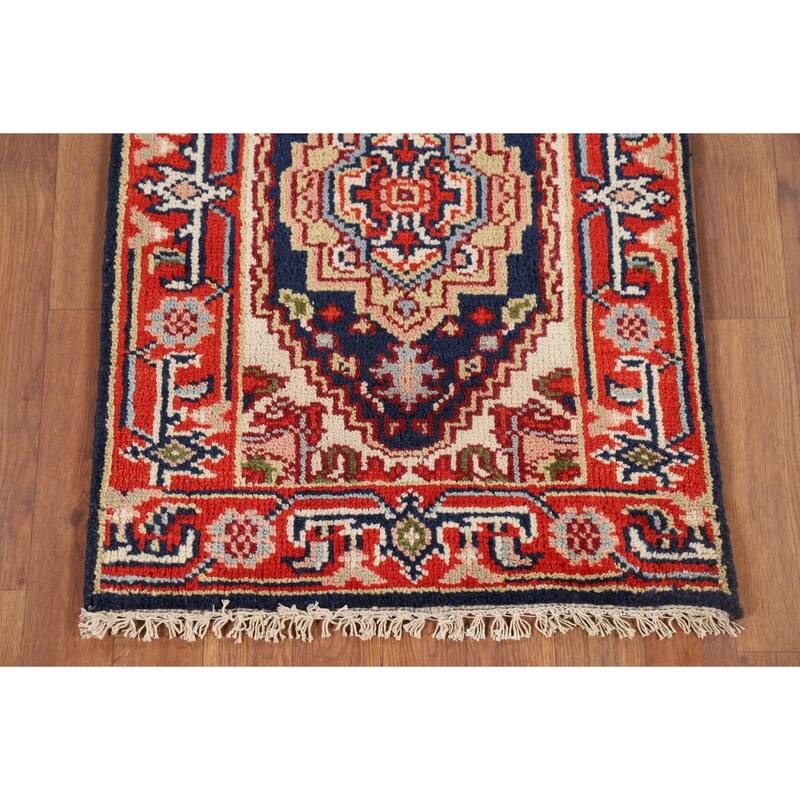 Heriz Serapi Indian Accent Rug Hand-Knotted Wool Carpet - 2'0" x 3'0"
