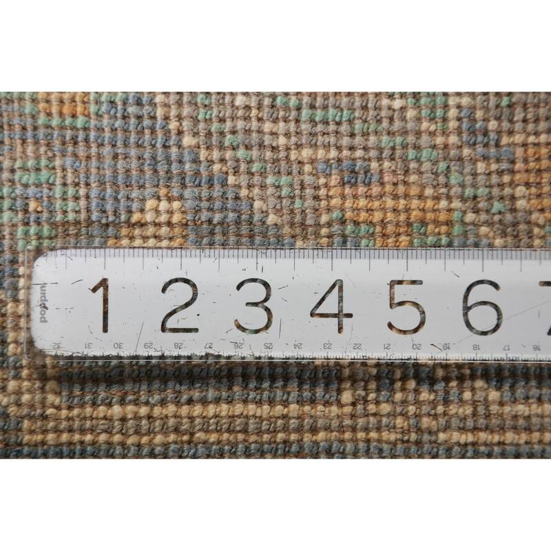 Hand Knotted Oriental 100% Wool Carpet Transitional All-Over Greys & Charcoal Oushak Area Rug - 12' 0'' X 9' 5''