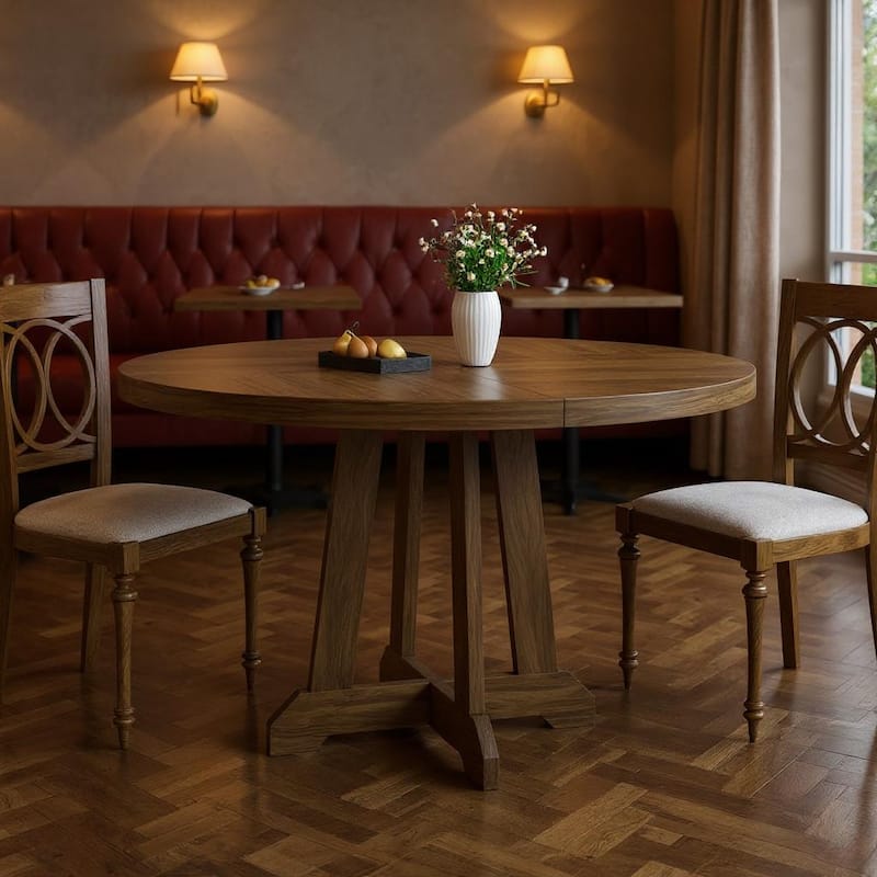 47 Inch Round Dinner Table for 4