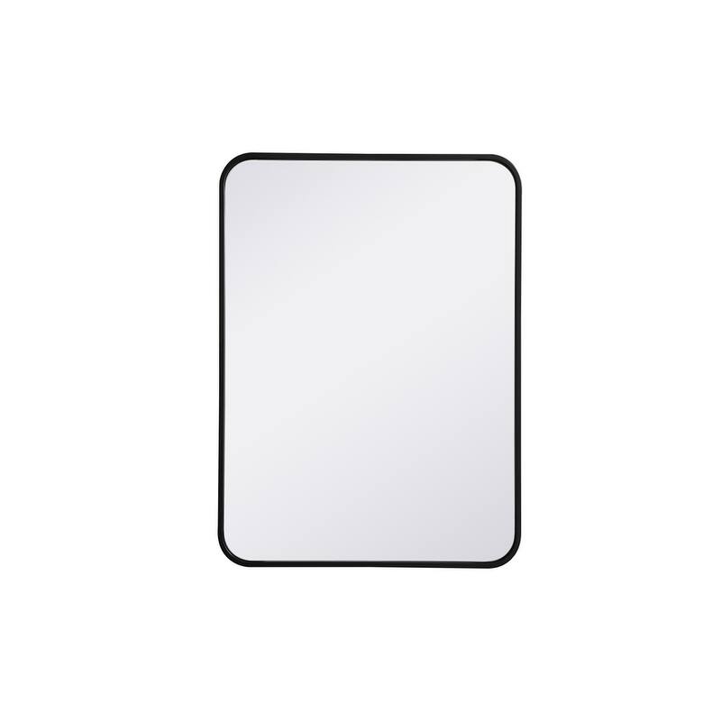 Ezra Soft Corner Metal Rectangular Mirror - 22" x 30" - Black