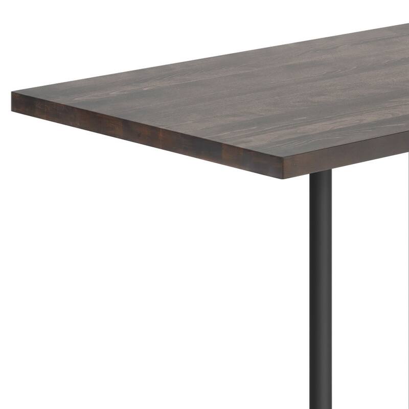 Rectangular Solid Wood Commercial Tabletop with 23.5" x 29.5" Bar Height X-Base - 30"W x 48"D x 42"H