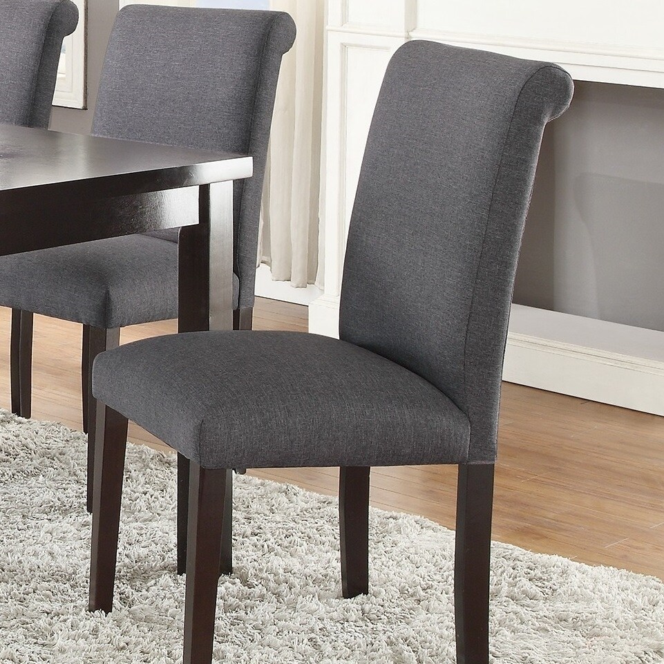 Dark grey fabric online dining chairs