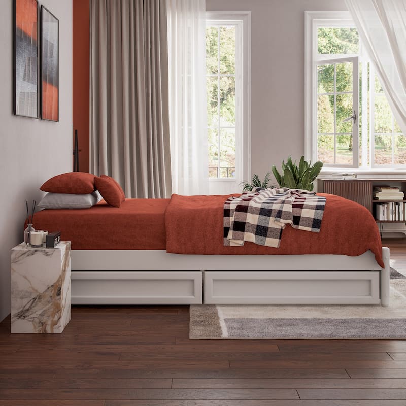 Barcelona Panel Platform Bed with Storage Drawers