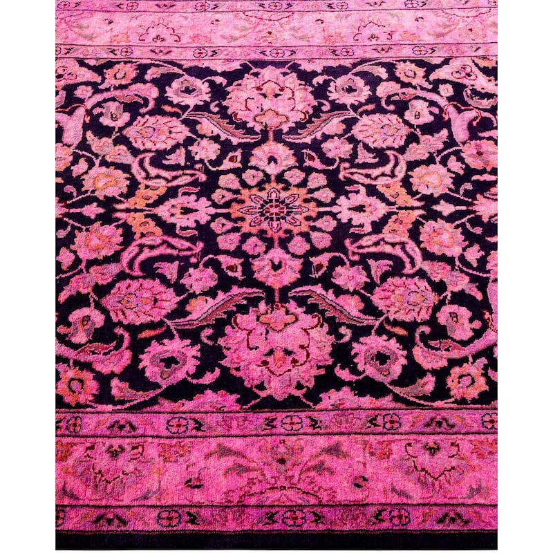 Overton Hand Knotted Wool Vintage Inspired Modern Contemporary Overdyed Pink Area Rug - 3' 1" x 5' 5"