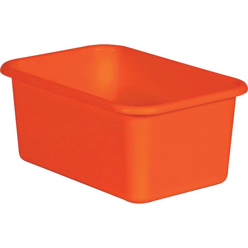 Teacher Created Resources Orange Small Plastic Storage Bin, Pack of 6