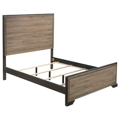 Baker Farmhouse Wood Panel Bed Light Taupe