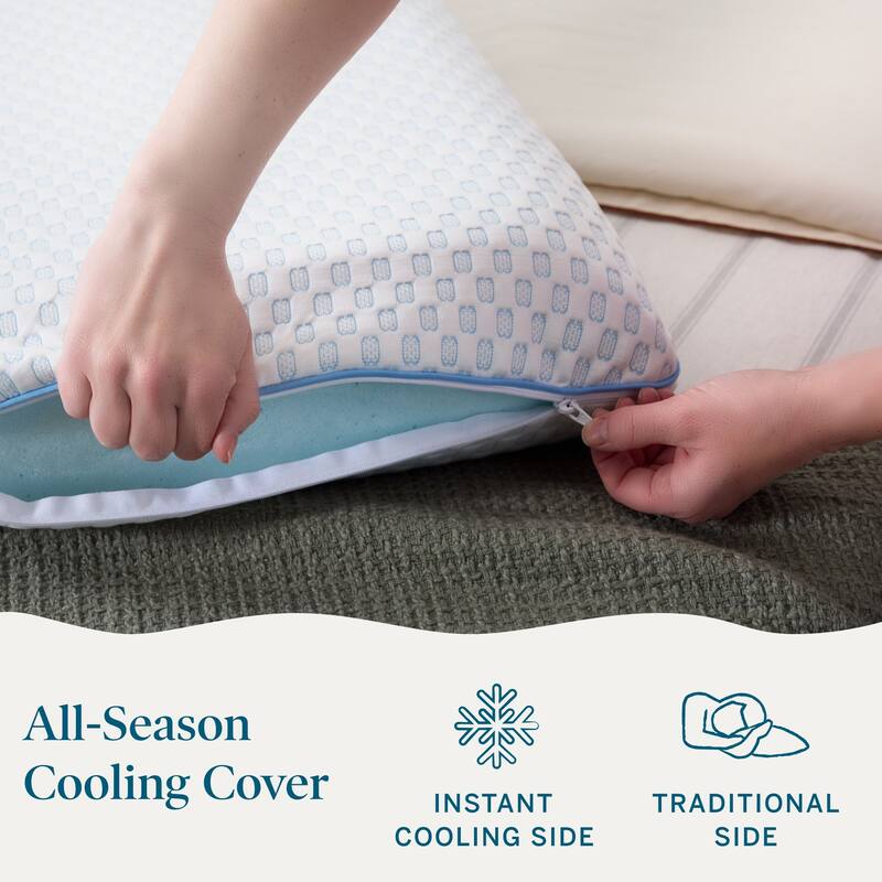 Lucid All-Season Gel Memory Foam Pillow with Cooling Cover
