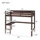 preview thumbnail 20 of 20, Modern Twin Wooden Loft Bed with Desk - Perfect Study Solution