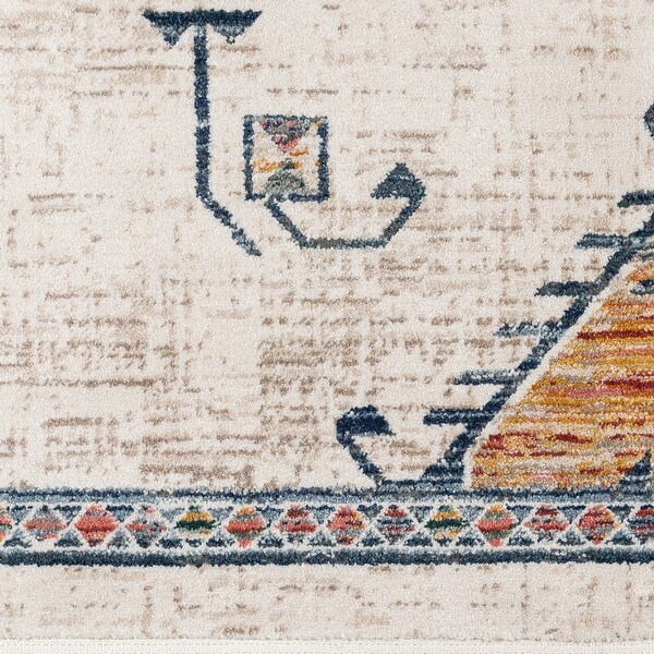 Gertmenian Amiens Moroccan Bohemian Tribal Ivory/Multi-Color