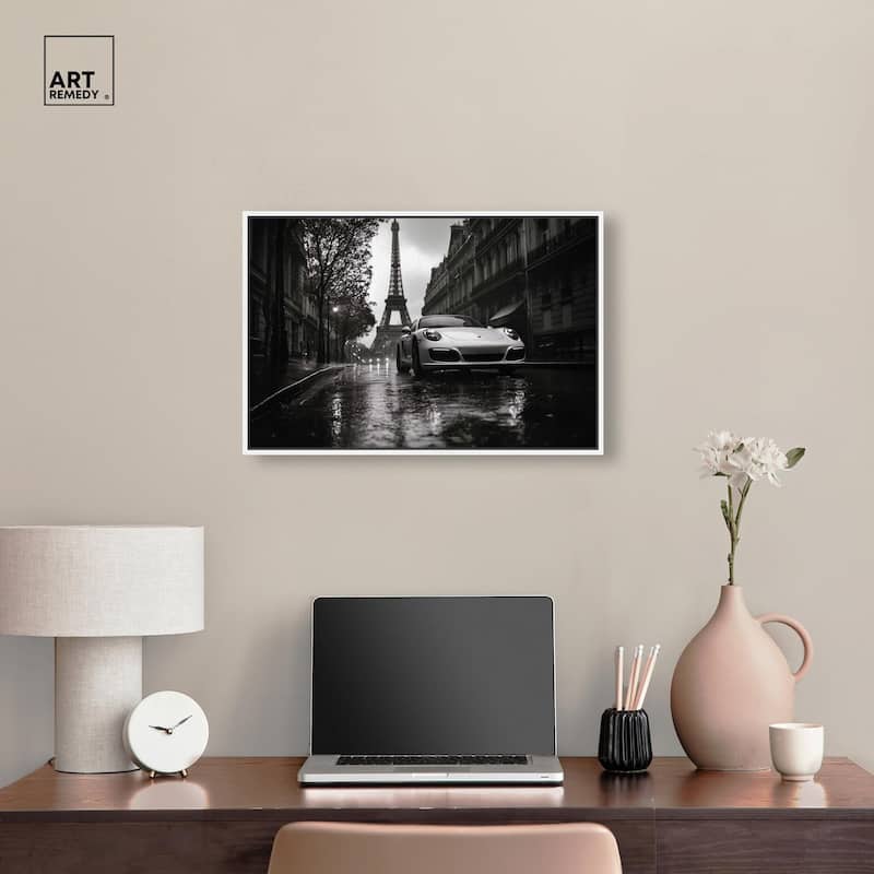 Driving in the Rain Paris Canvas by Art Remedy