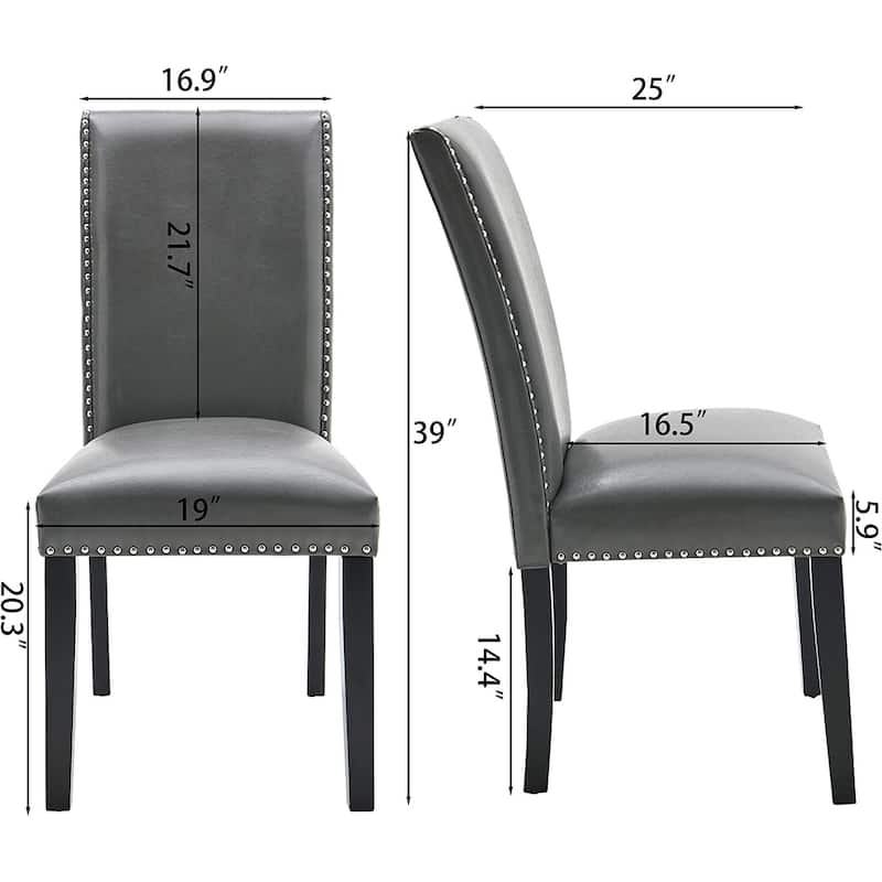 Faux Leather Kitchen Dining Accent Chairs Set of 2