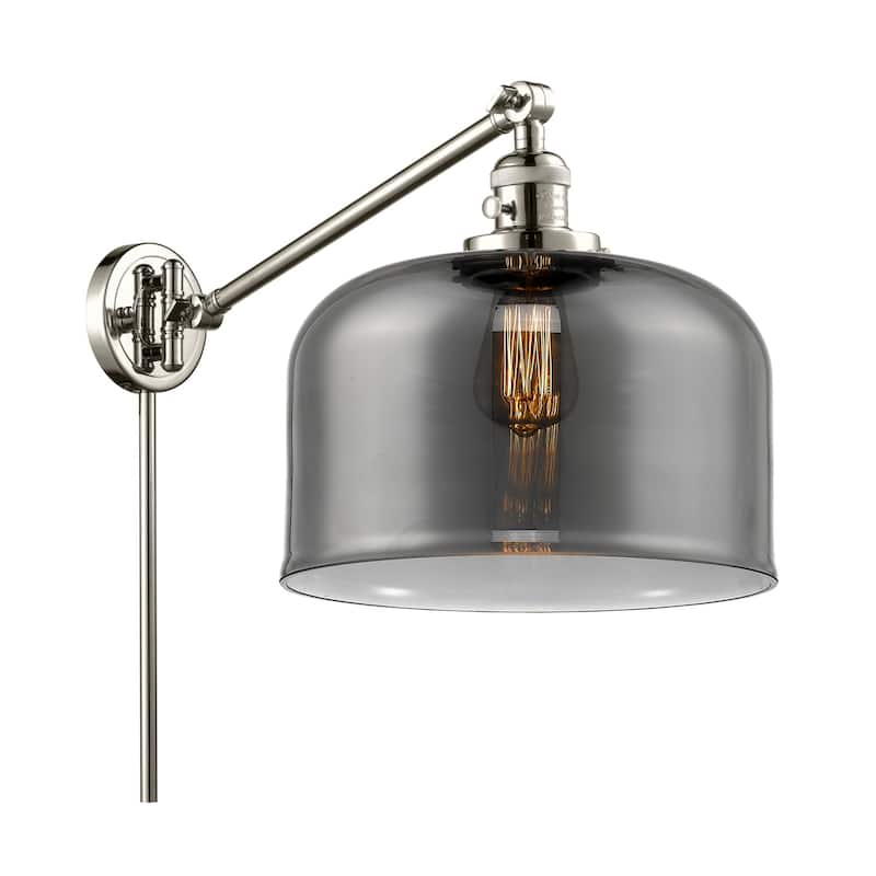 Innovations Lighting X-Large Bell Single Light 13" Tall Bathroom - Polished Nickel / Smoked
