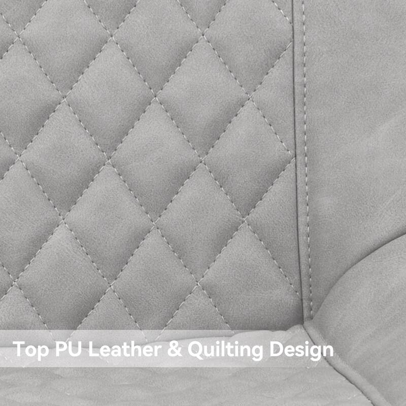 Modern Dining Chairs Set of 2, Top PU Leather Upholstered Dining Room Chairs with Metal Legs, Ergonomic Kitchen Chairs