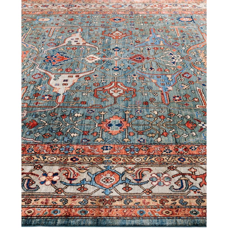 Serapi One-of-a-Kind Hand-Knotted Area Rug - Green - 9' 2" x 12' 0"